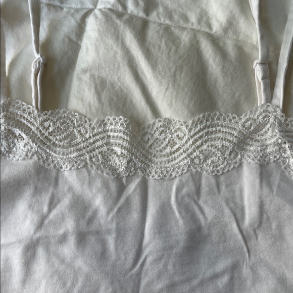 Ann Taylor White Lace Trim Camisole - Picture 2 of 4